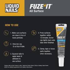 liquid nails fuze it all surface