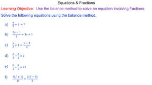 Equations With Fractions Mr