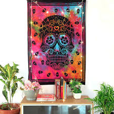Skull Print Tie Dye Poster Tapestry