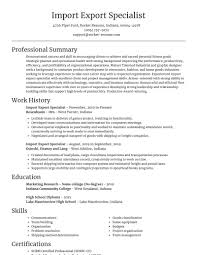 A quality resume objective will tell your prospective employer about your desirable qualities as an employee. Import Export Specialist Resume Online Samples Rocket Resume