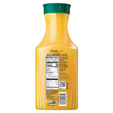 simply light orange juice beverage pulp