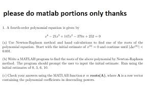 please do matlab portions only thanks 1