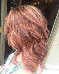 A popular color combination, strawberry blonde hair with blonde highlights can make the strawberry red tone of the hair more subtle. Picture Of Wavy Auburn Cascading Haircut With Strawberry Blonde Highlights Is A Creative Idea