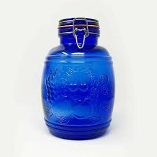 cobalt blue canning jar made in italy