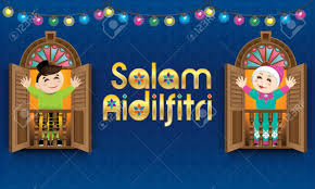 Selamat menyambut hari raya aidilfitri. Muslim Boy And Girl Standing On A Malay Style Window The Words Royalty Free Cliparts Vectors And Stock Illustration Image 99869628