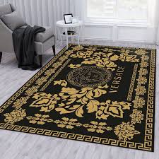 versace black and gold area rug carpet