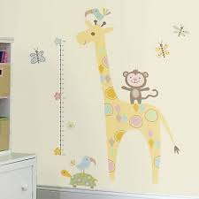 Tribal Baby Animal Growth Chart Wall Decals Giraffe Room
