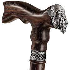 Amazon.com: Asterom Cane - Handmade Viking Walking Cane - Canes for Men -  Wooden, Unique, Cool, Walking Sticks for Men & Seniors (Thor in Walnut) :  Health & Household
