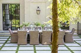 Long White Marble Outdoor Dining Table