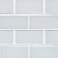 Ice 3x6 Glossy Subway White Glass Tile