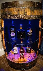 Barrel Liquor Cabinet Glass Shelf