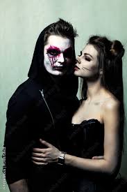 woman cat male zombie couple makeup