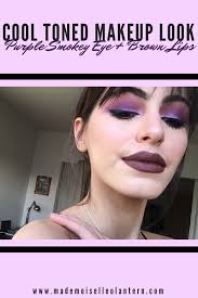 cool toned makeup look purple smokey