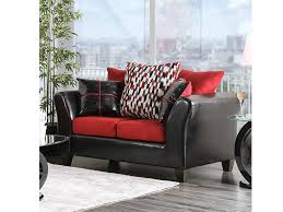 braelyn black red sofa set for