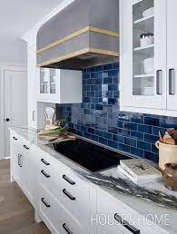Tiles Design Blue Backsplash Kitchen