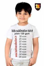nylon kids sublimation t shirt size