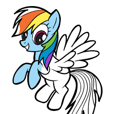 rainbow dash coloring page busy shark