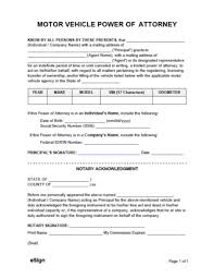 vehicle dmv power of attorney forms