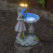 Outdoor Solar Powered Fairy Statue With