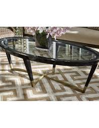 Oval Coffee Table With A Glass Insert Top