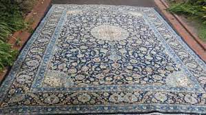 persian rug kashan navy 100 wool 388 x