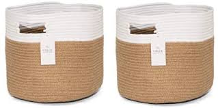 Free shipping on orders of $35+ and save 5% every day with your target redcard. Chloe And Cotton Woven Fabric Cube Storage Baskets Jute White With Handles Set Of 2 Cute Decorative Bins Containers Organizers For Cubes Shelves Bookcases Cubbies Organizing Containers Buy Online At