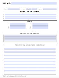 Fillable Job Application Resume Template Jobapplications Net