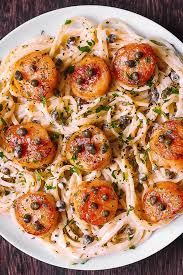 We would rather stay home, make this cozy white wine shrimp pasta and have a nice dessert along with some wine. Scallop Spaghetti In White Wine Sauce Julia S Album