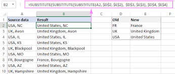 excel find and replace multiple values