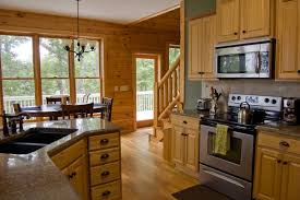 features of log home kitchens