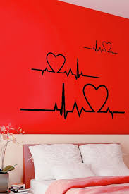 heart pulse line wall decal heart