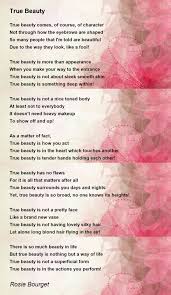 true beauty poem by rosie bourget