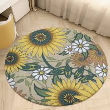 non slip washable sunflower area rugs