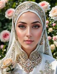 muslim bridal dress with hijab face