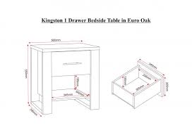 1 Drawer Bedside Table In Euro Oak