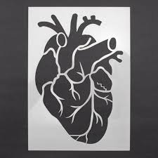 Human Heart Stencil Mylar Sheet