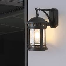 Rippled Glass Lantern Wall Light