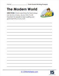 6th grade writing prompt worksheets