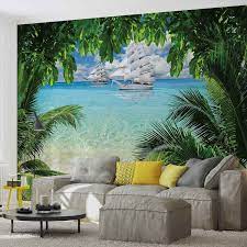 Tropical Beach Island Wall Mural