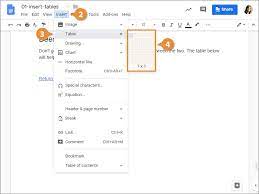 how to make a table in google docs