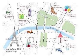 パリの絵地図の写真素材・画像素材 Image 47680124