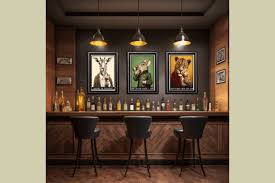 Bar Posters Animals Cocktail Wall Art