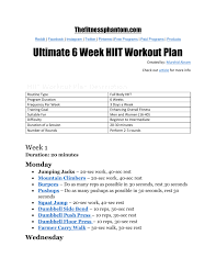 ultimate 6 week hiit workout plan pdf