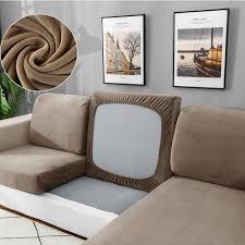 Velvet Sofa Cushion Cover Elastic For