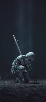 sad astronaut beleive sword dark