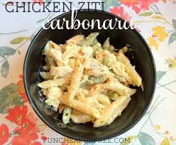 Drain the pasta and place it in a bowl. Chicken Ziti Carbonara 6 Ingredient Deliciousness Fun Cheap Or Free