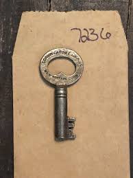 antique steamer trunk key corbin t13