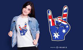 australia rock on t shirt design vector