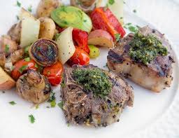 marinated grilled lamb chops with a
