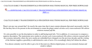 Textbook solutions for calculus : Calculus Early Transcendentals 8th Edition Solutions Manual Pdf Pdf Google Drive
